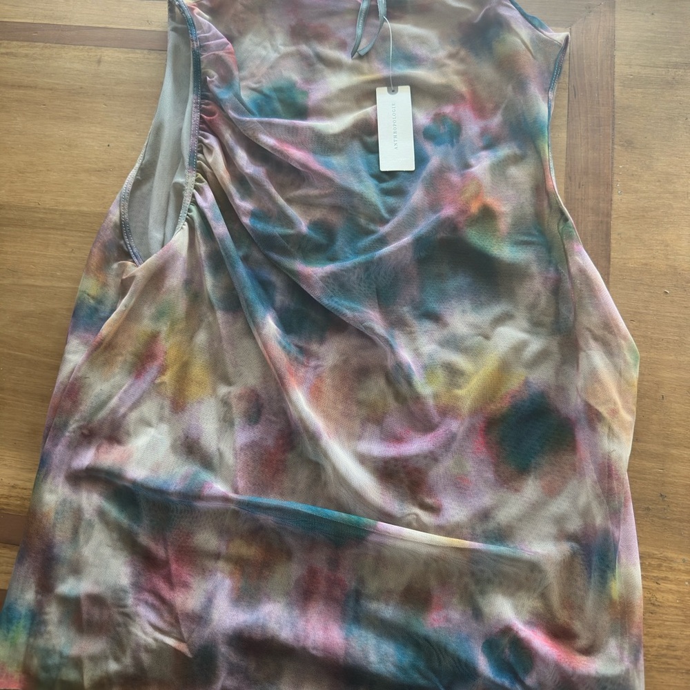 Anthropologie Asymmetrical Purple and Blue Blouse